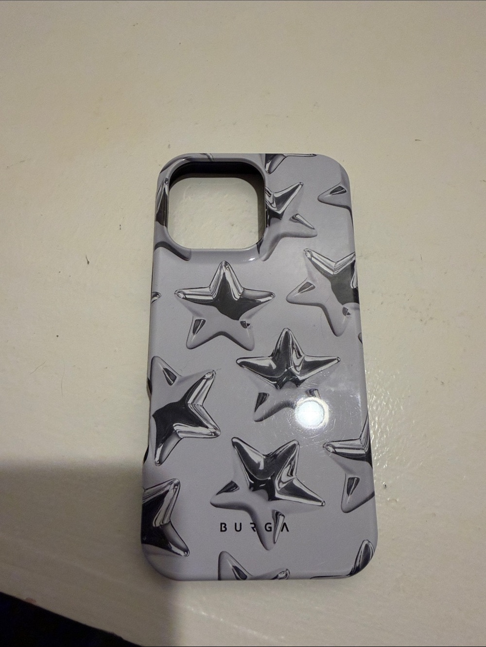 Burga White Star Pattern Protective iPhone 16 pro max  Case